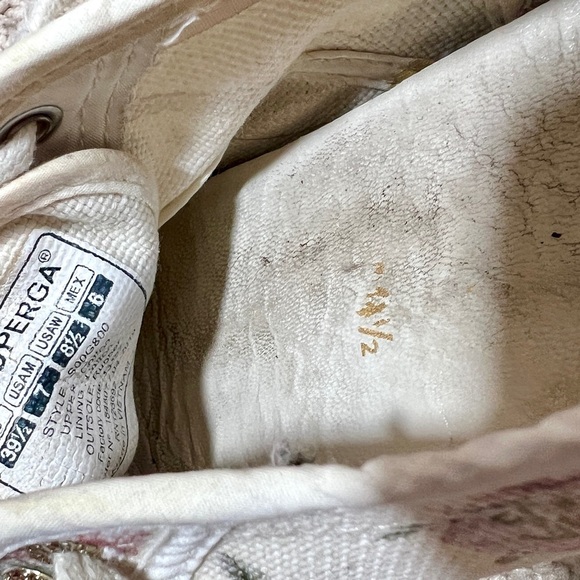 Superga Womens Sneakers Size 7 Floral print Skater Retro Coquette Girly Shoes - Picture 9 of 10